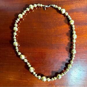 Karla Jordan Gold bead necklace Beaded Retro Vintage Preppy Single Strand